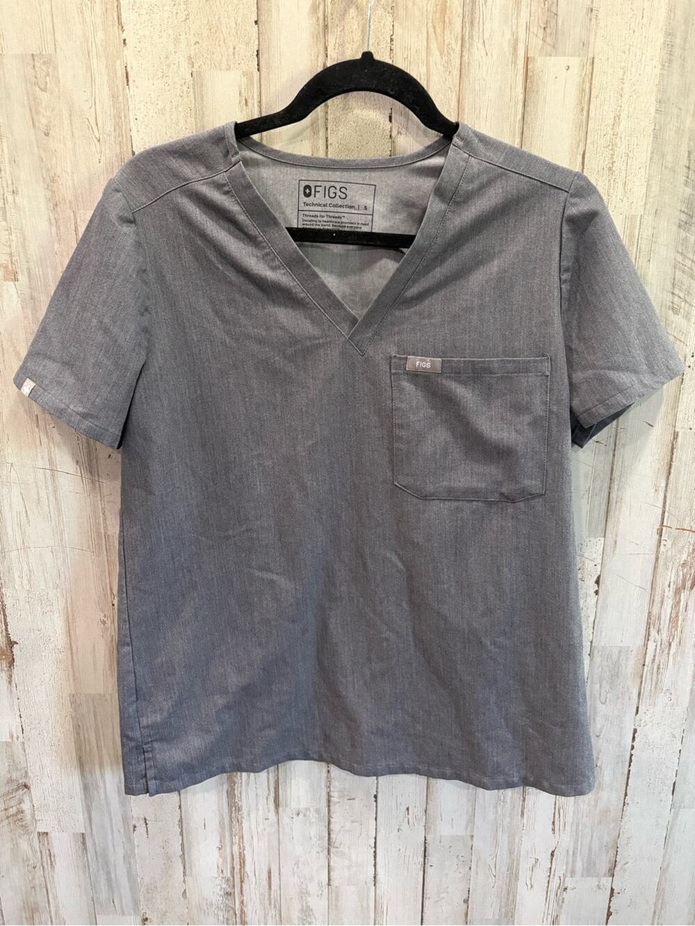Figs Technical Collection Catarina One-Pocket Scrub Top Gray Women's Size Small